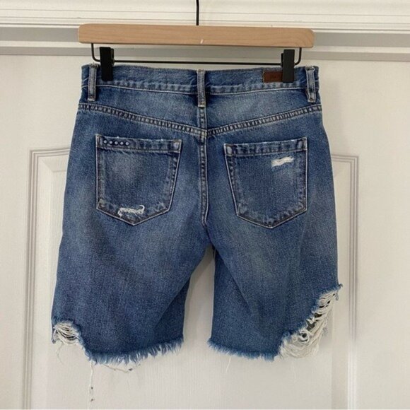 Blank NYC Poster Child denim destroyed boy shorts Bremuda Jean Shorts Jorts 24 - Picture 8 of 9
